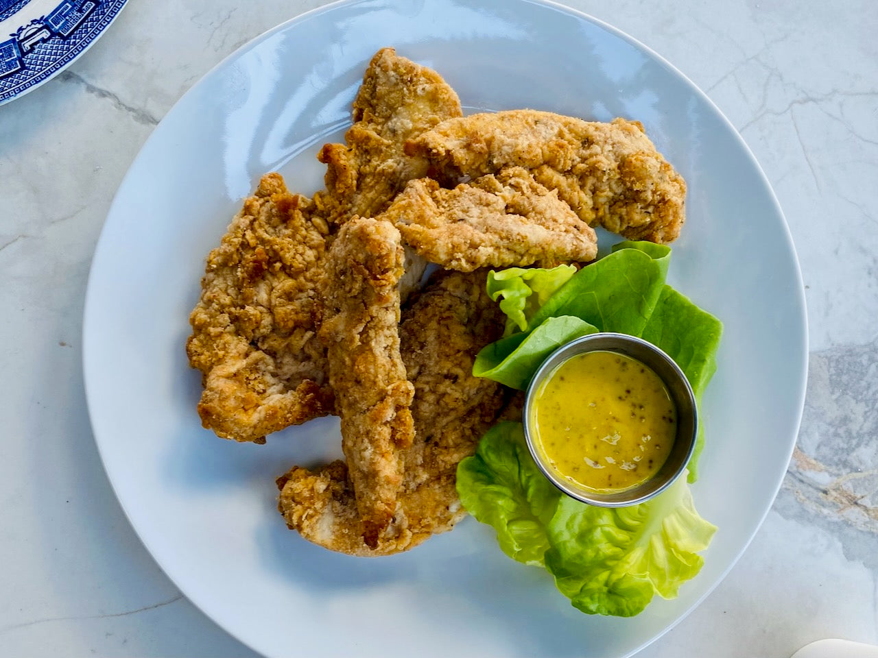 Lanières de poulet (filet) avec sauce miel et Dijon
