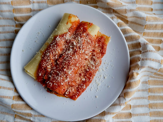 Cannellonis de bœuf « Parma Ravioli » sauce tomate et fromage