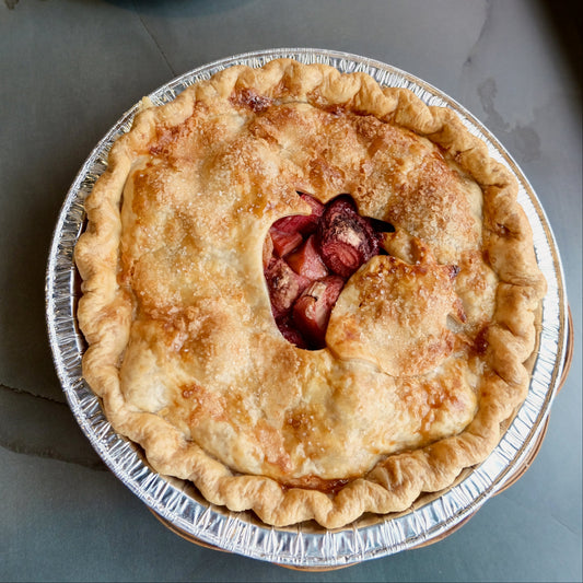 Tourte aux fraises et à la rhubarbe